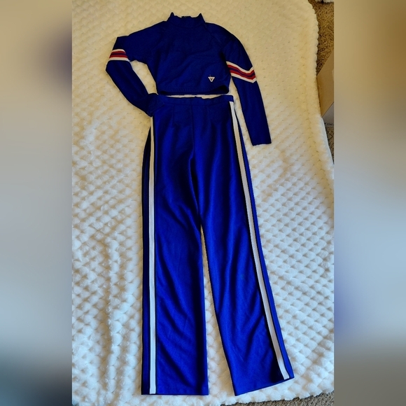 Vintage Blue Uniform with Striped Sleeves - Picture 2 of 10
